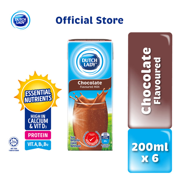 Dutch Lady UHT Milk Chocolate Flavour 200ml x 6 (highest price)