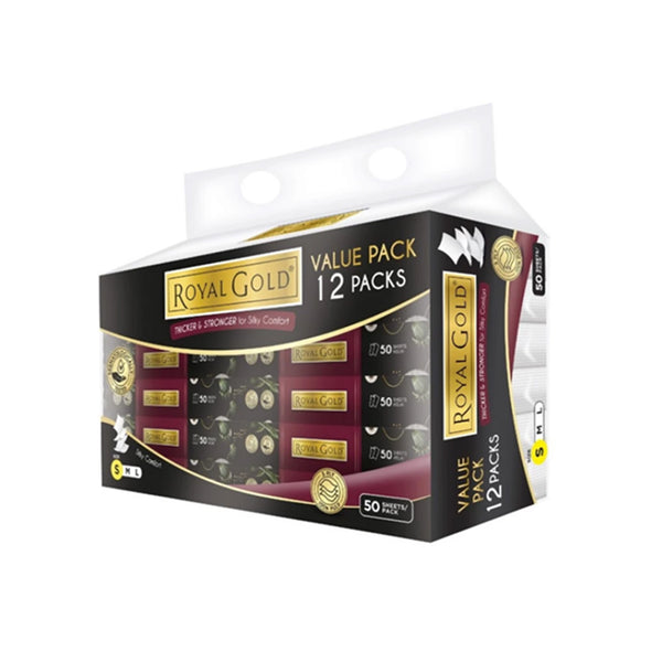 Royal Gold Lux White Tissue Soft Pack 3Ply 50pcs x 12