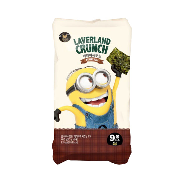Manjun Laverladn Crispy Seaweed Snack Teriyaki Flavour 4.5g x 9