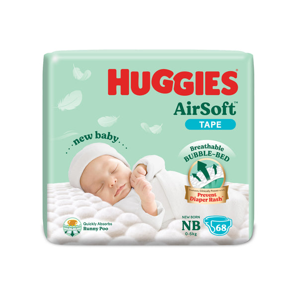 Huggies Diapers Airsoft Super Jumbo Pack Newborn 68sheets