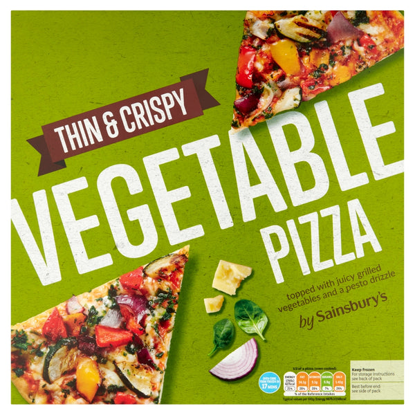 Sainsbury's Frozen Thin and Crispy Vegetable Pizza 390g (highest price)