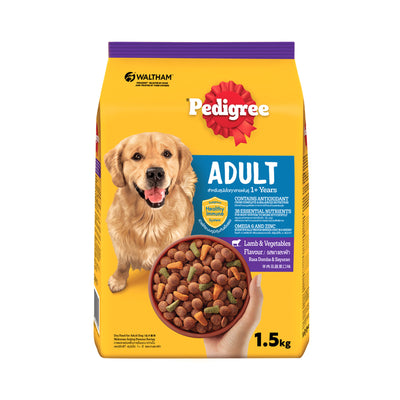 Pedigree Adult Dog Lamb and Vegetable Flavored Dog Food 1.5kg