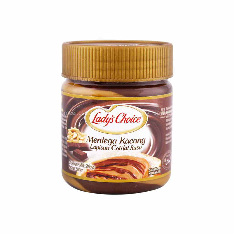 Ladys Choice Chocolate Milk Stripe Peanut Butter Spread 175g