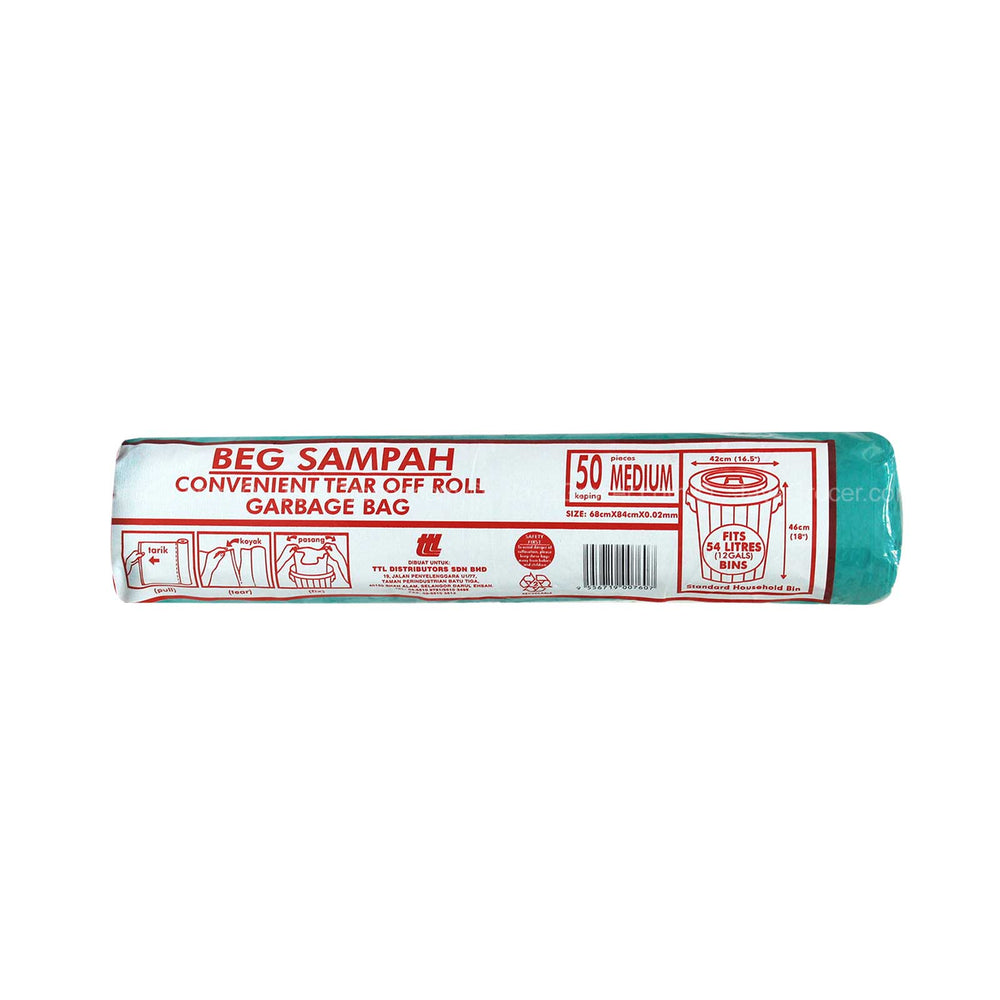 TTL HDPE Garbage Roll (Medium) 68 x 84cm 50pcs/pack