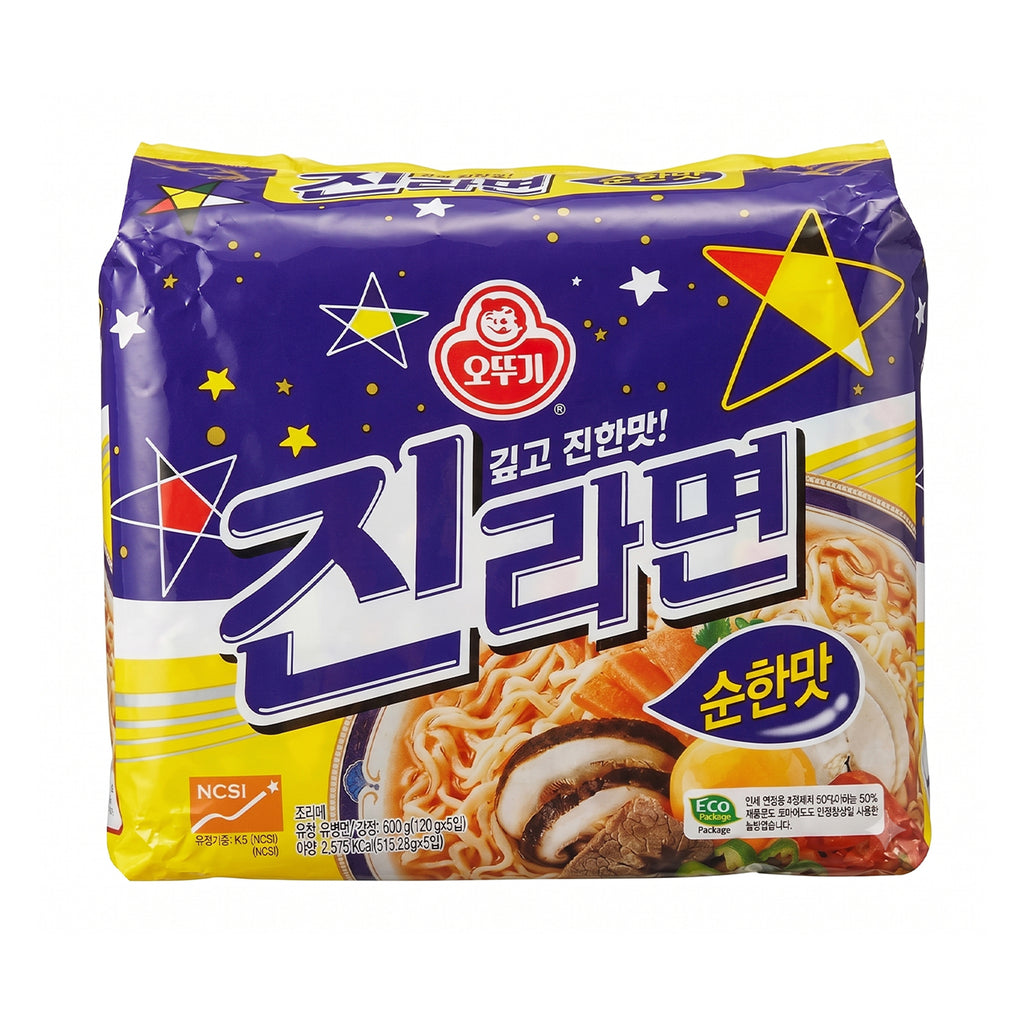 Ottogi Jin Ramen Instant Noodle (Mild) 120g x 5