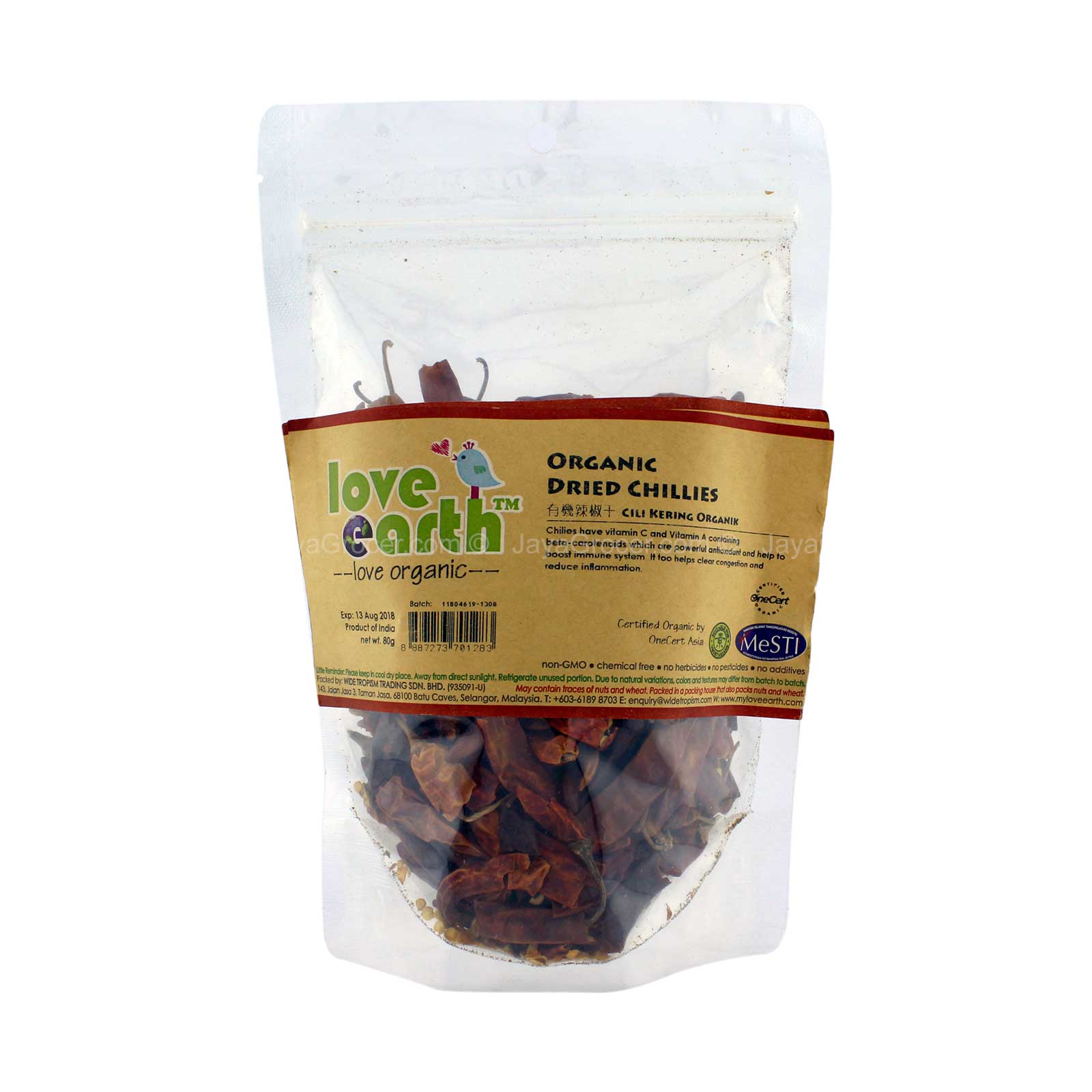 Love Earth Organic Dried Chillies 80g