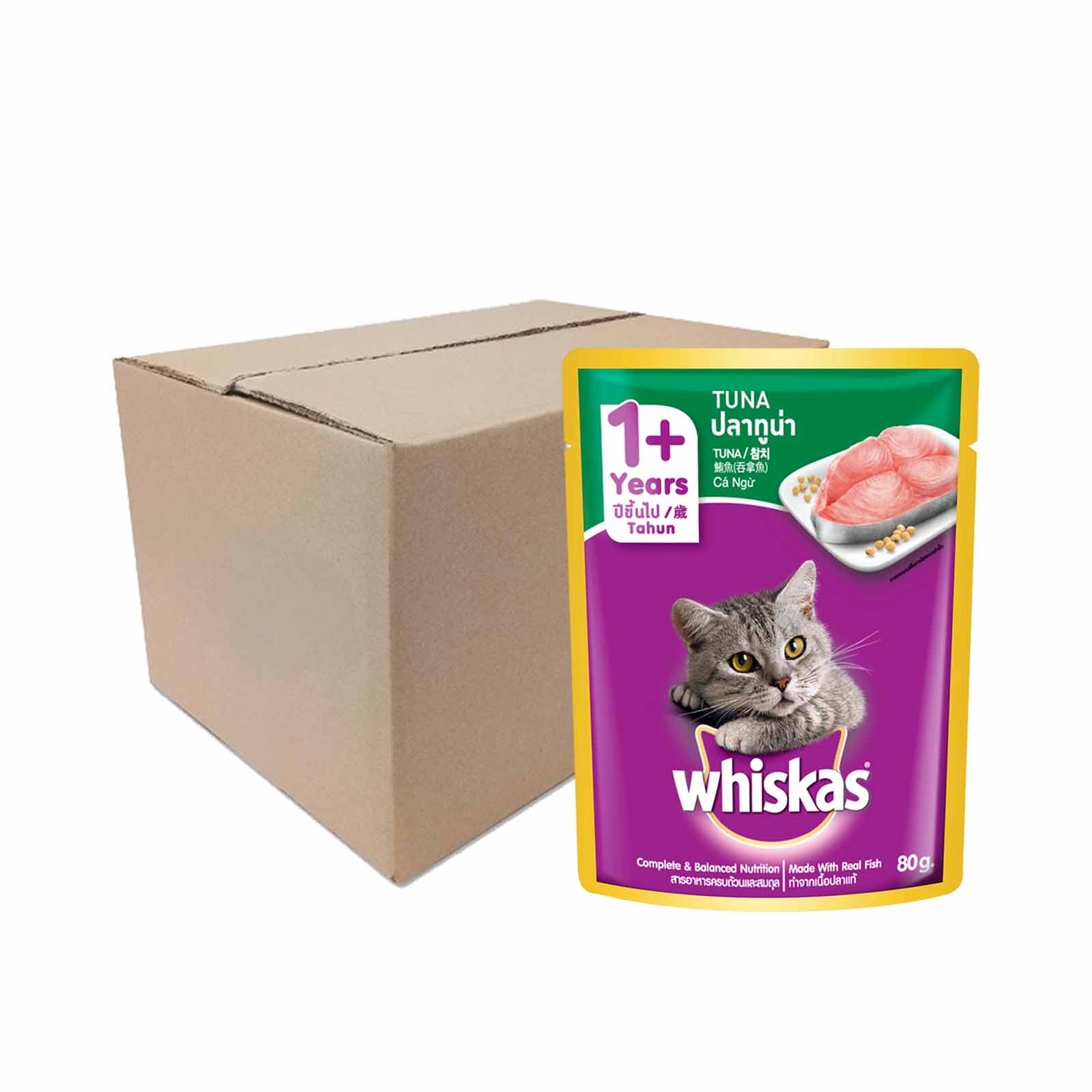 Whiskas Pouch Real Fish Tuna 80g
