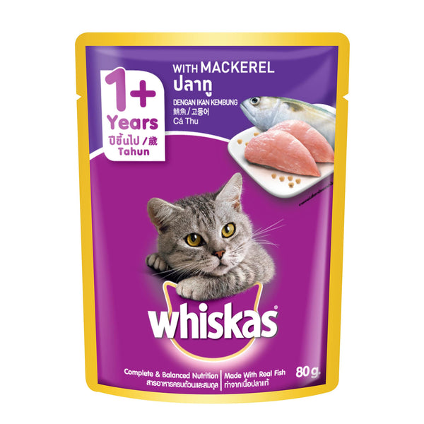 Whiskas Pouch Real Fish Mackerel 80g