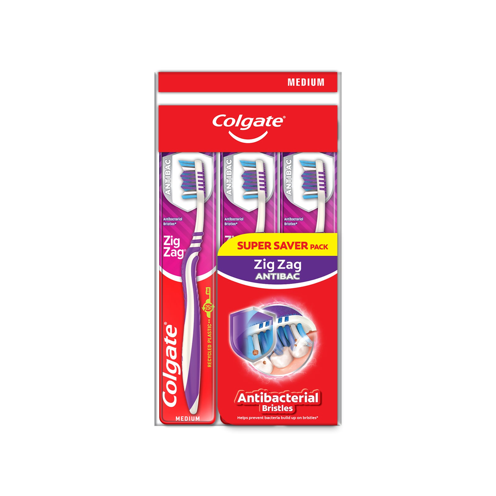 Colgate Zig Zag Plus Toothbrush (Medium) 2+1
