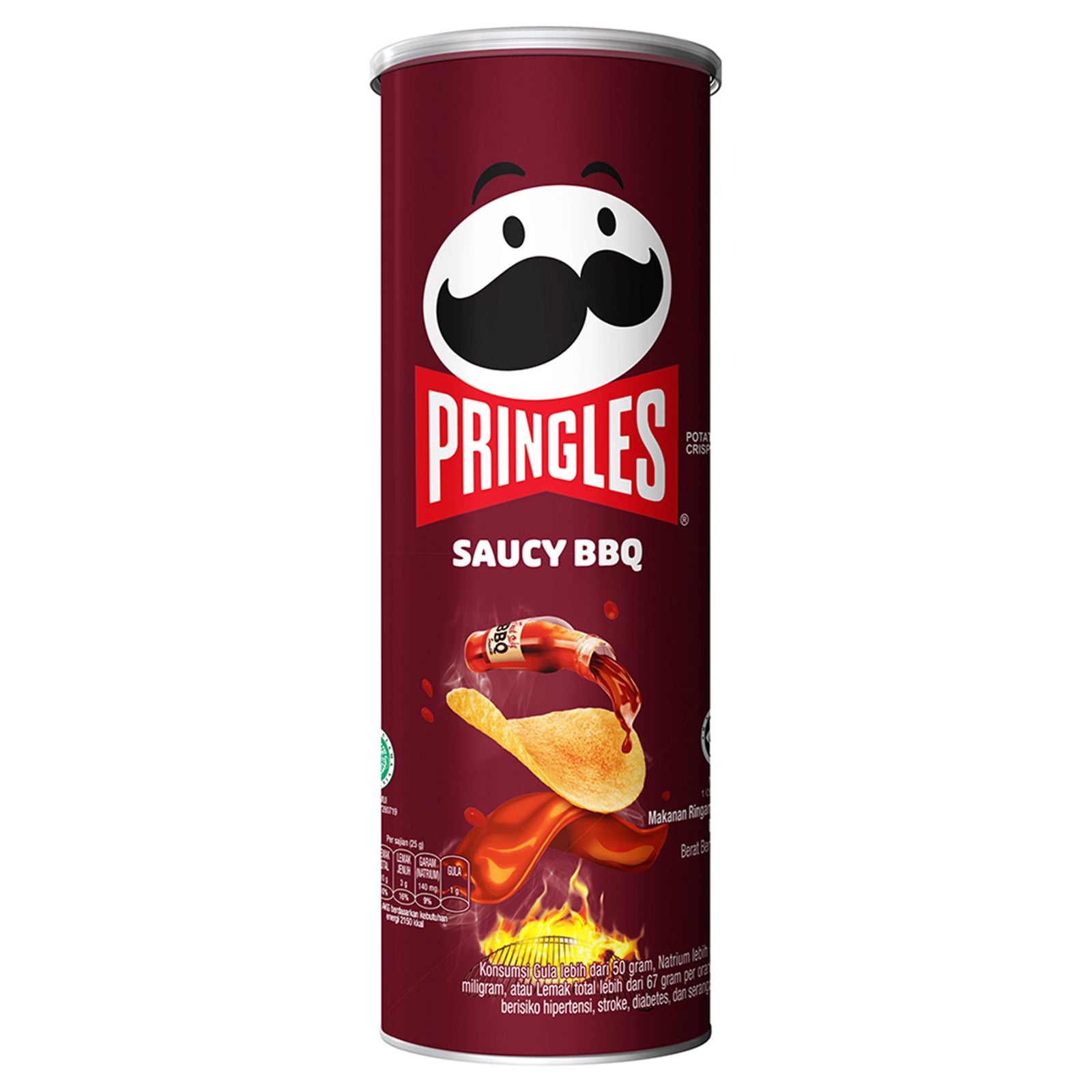 Pringles Saucy BBQ Potato Crisps 102g