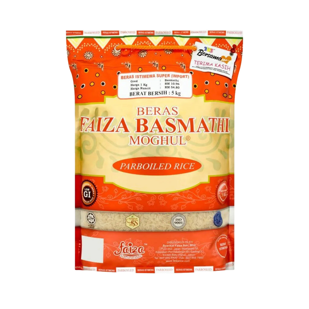 Beras Faiza Basmathi Moghul Parboiled Rice 5kg