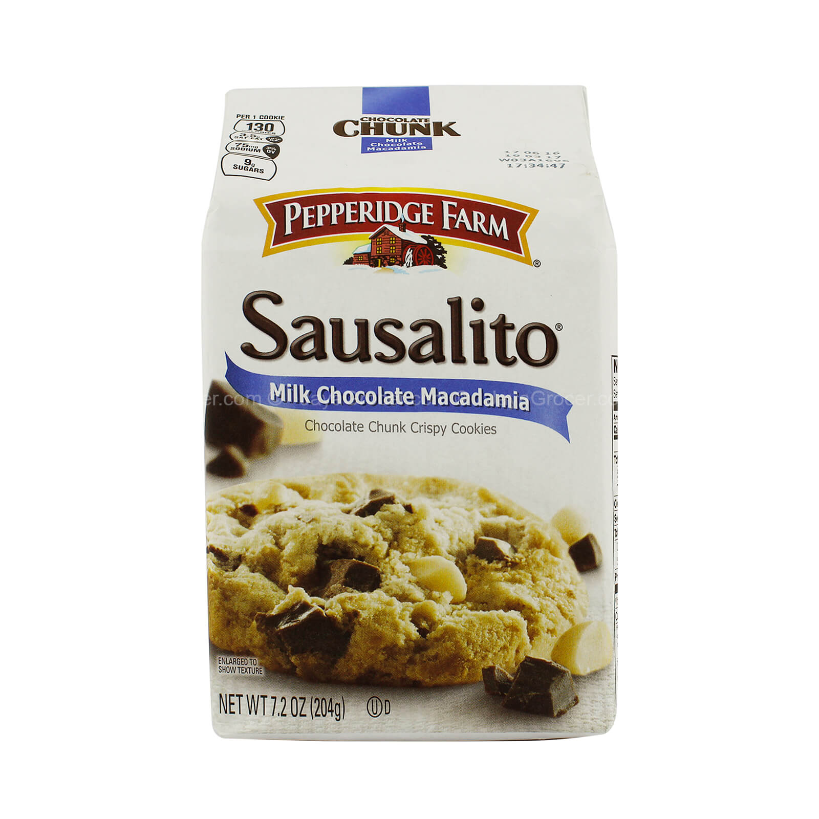 Pepperidge Farm Sausalito Milk Chocolate Chunks with Macadamia Crispy Cookies 204g
