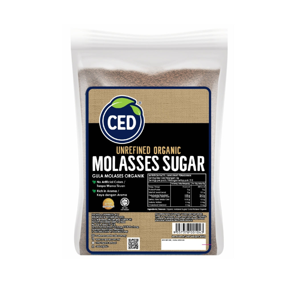 Ced Organic Molasses Sugar 850g