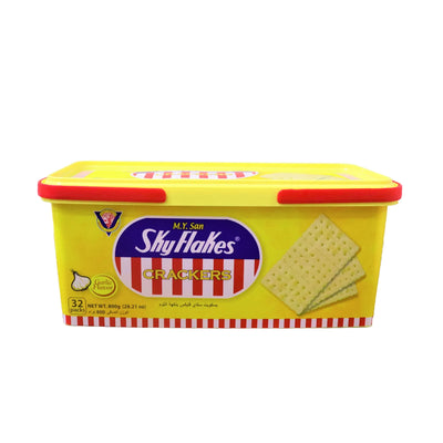 Sky Flakes Pail Garlic Crackers 800g