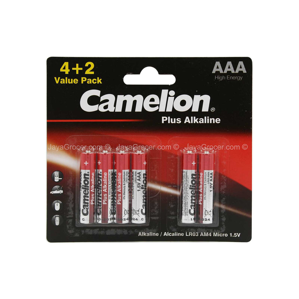 Camelion Plus Alkaline 1.5V AAA Battery 6pcs/pack