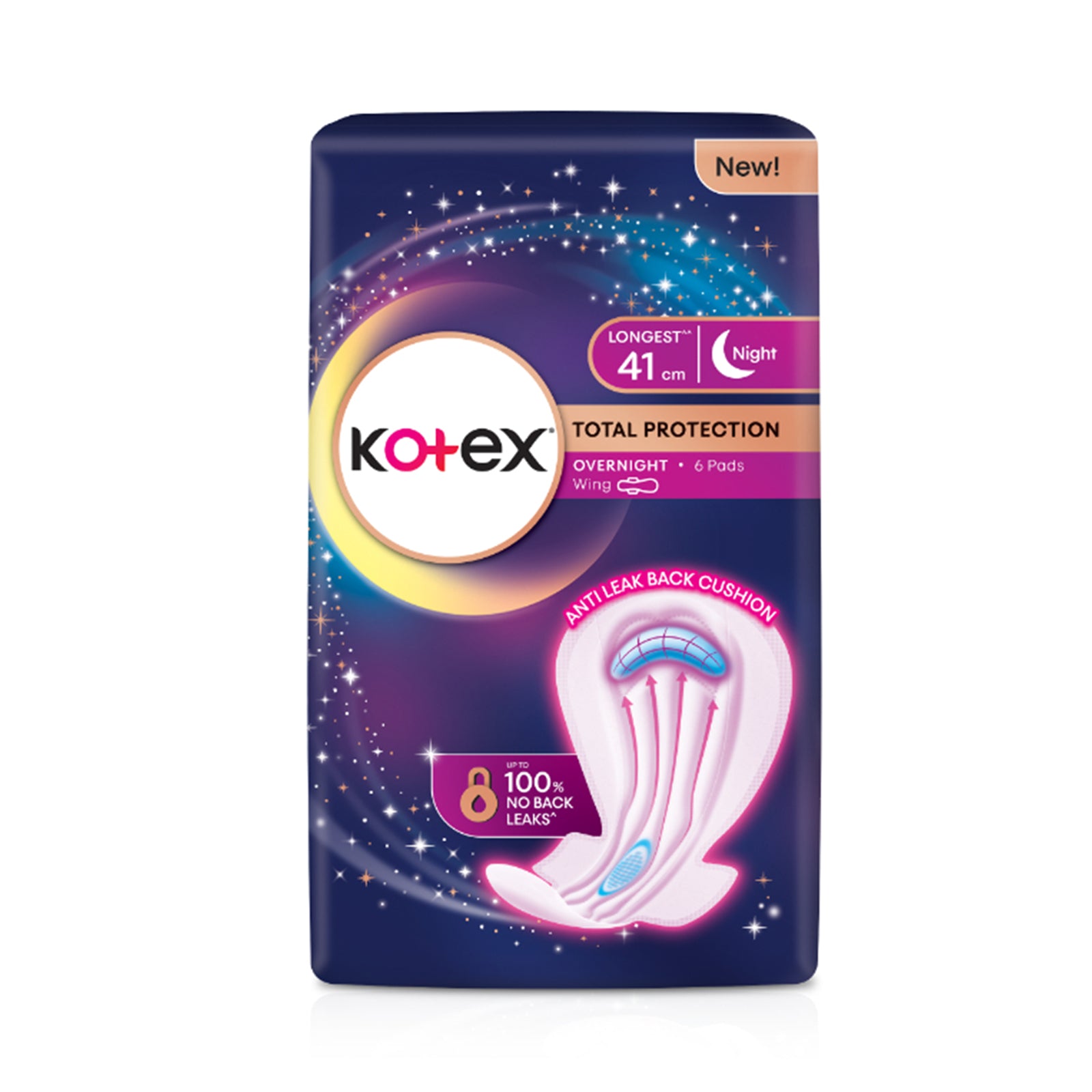 Kotex Soft And Smooth Overnight Wing Extra Long 41cm x 6sheets