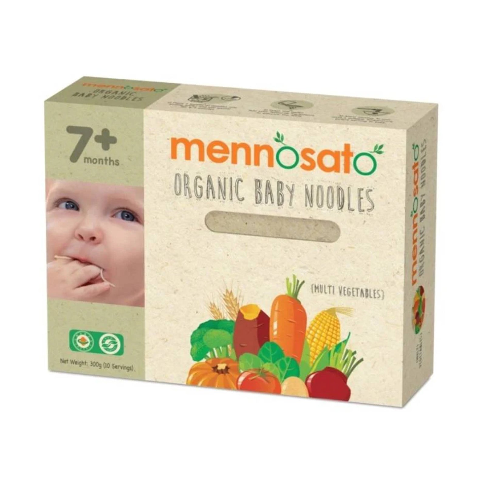 Mennosato Organic Baby Noodles Multi Vegetables Flavor 200g