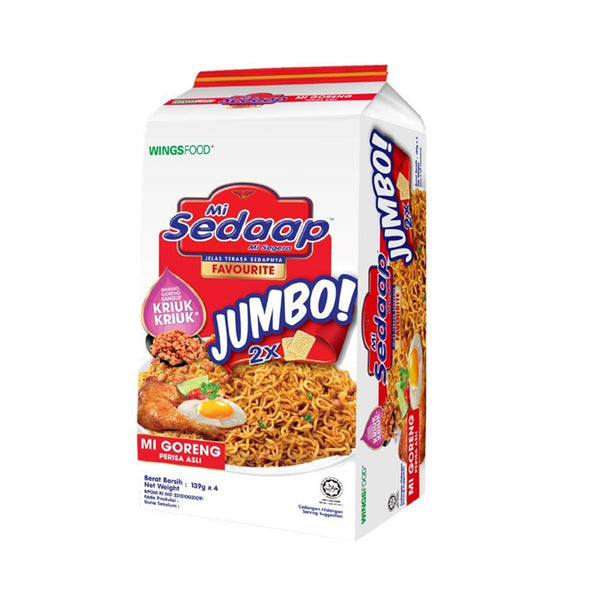 Mi Sedaap Jumbo Fried Instant Noodle Original Flavour 139g x 4 (highest price)
