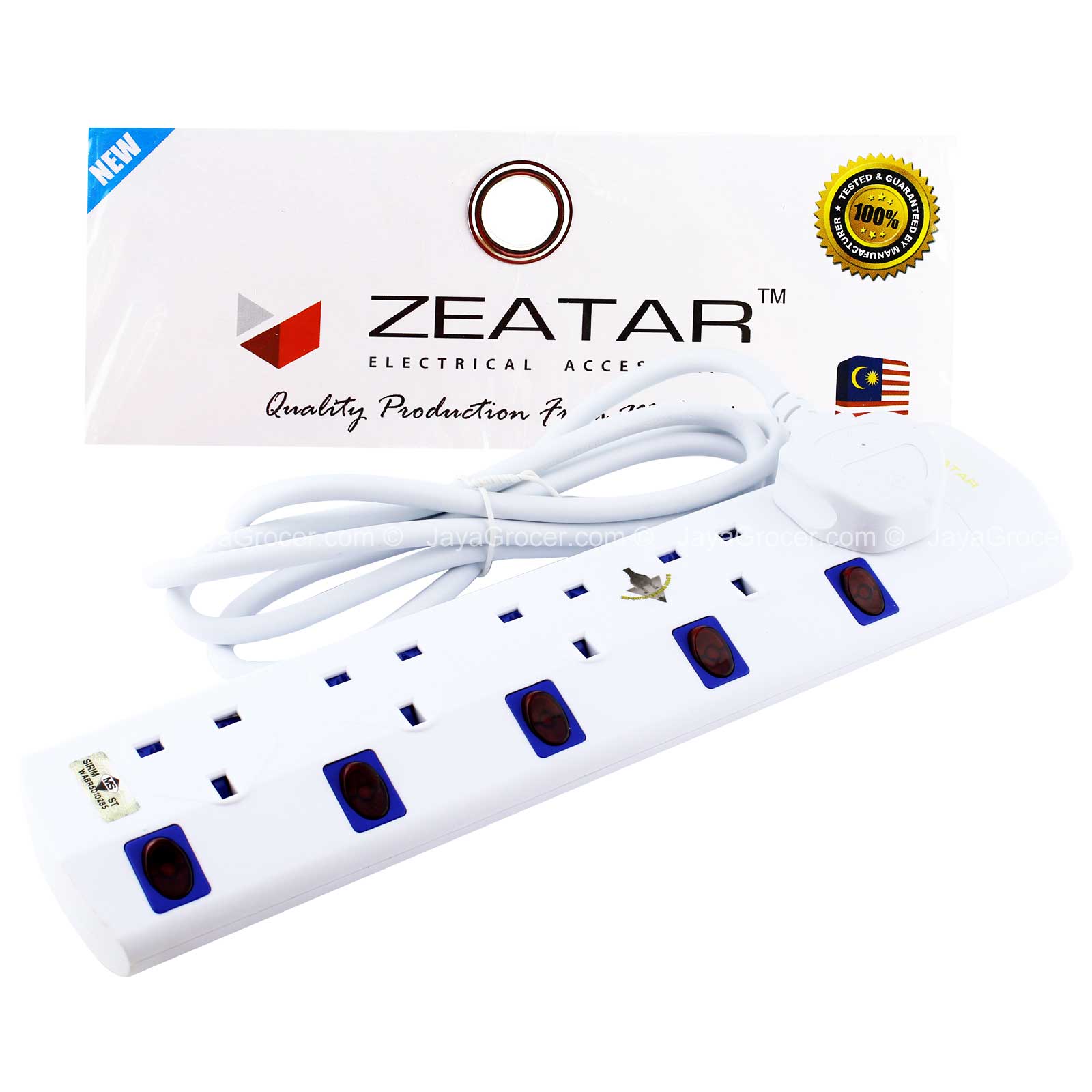 Zeatar Pso 2M 5Gang Wt (Neon Light) 1pack