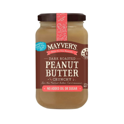 Mayver's Dark Roasted Peanut Butter Crunchy 375g