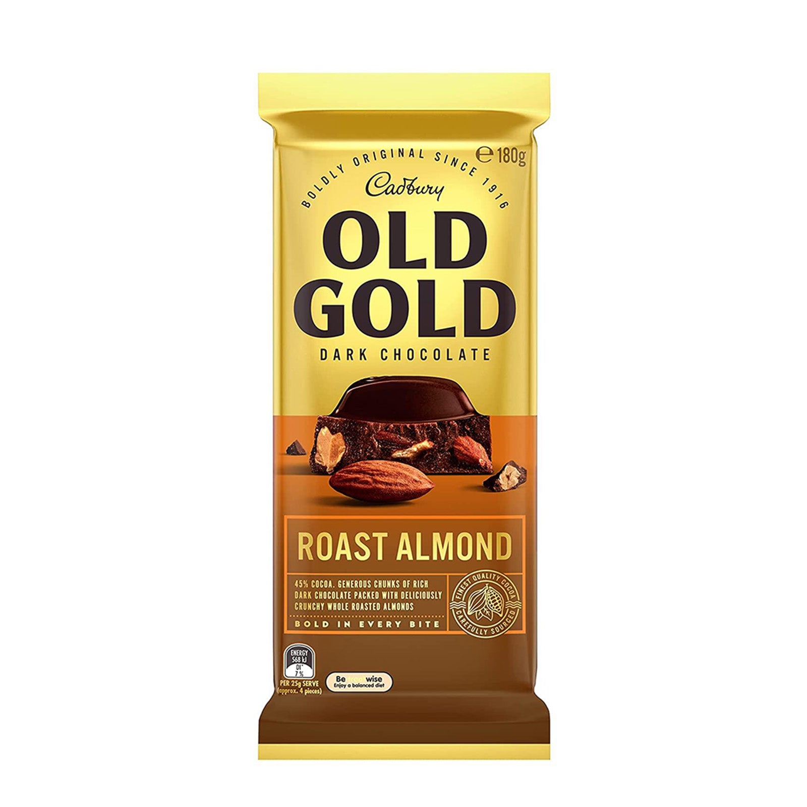 Cadbury Old Gold Roast Almond Dark Chocolate Bar 180g