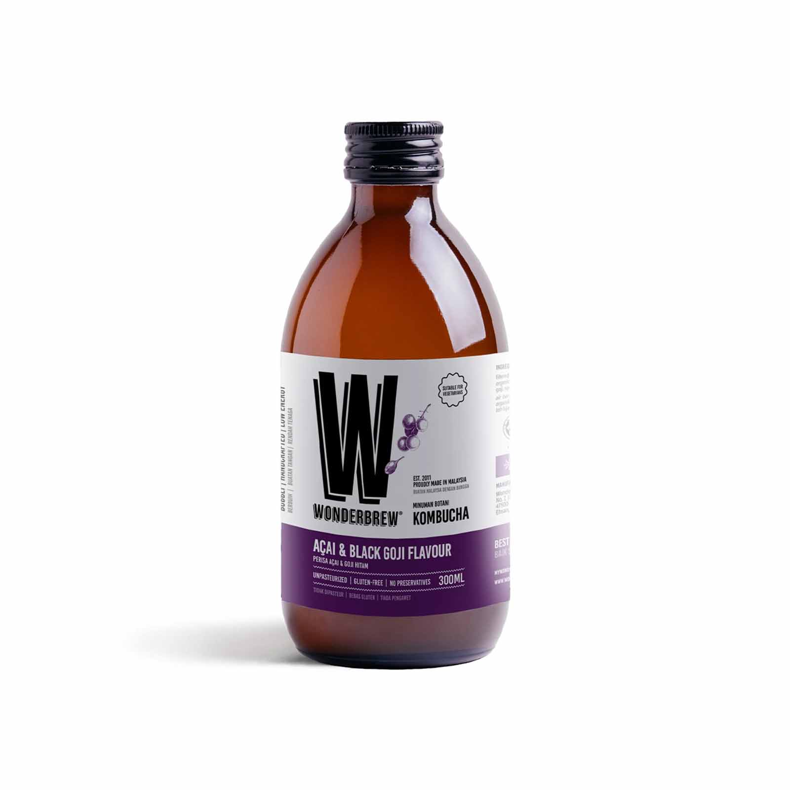 WONDERBREW KOMBUCHA ACAI & BLACK GOJI 300ML