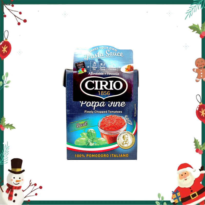 Cirio Polpa Fine Chop Tomato Basil 390g