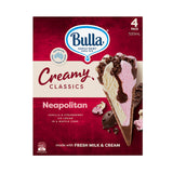 Bulla Creamy Classics Neapolitan Cones 4pcs/pack