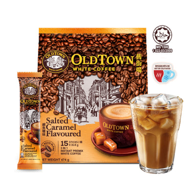 Old Town Salted Caramel Flavoured Instant 3 in 1 Premix White Coffee 31.6g x 15
