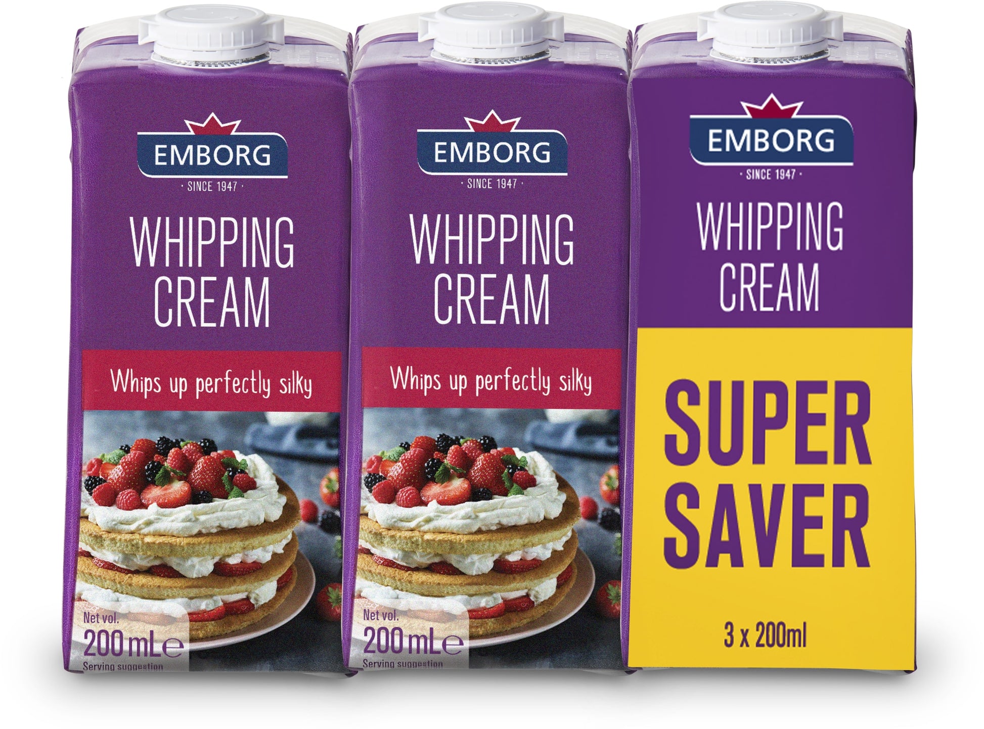 Emborg UHT Whipping Cream Value Pack 200ml x 3
