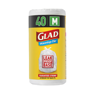 Glad Wavetop Kitchen Garbage Roll (White) Medium 1pack