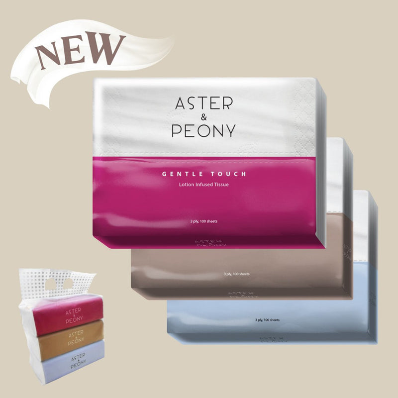 Aster and Peony Gentle Touch Tissue 3ply 100pcs x 3