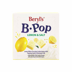 Beryls B.Pop Lemon White Chocolate with Popping Candy and Himalayan Salt 50g