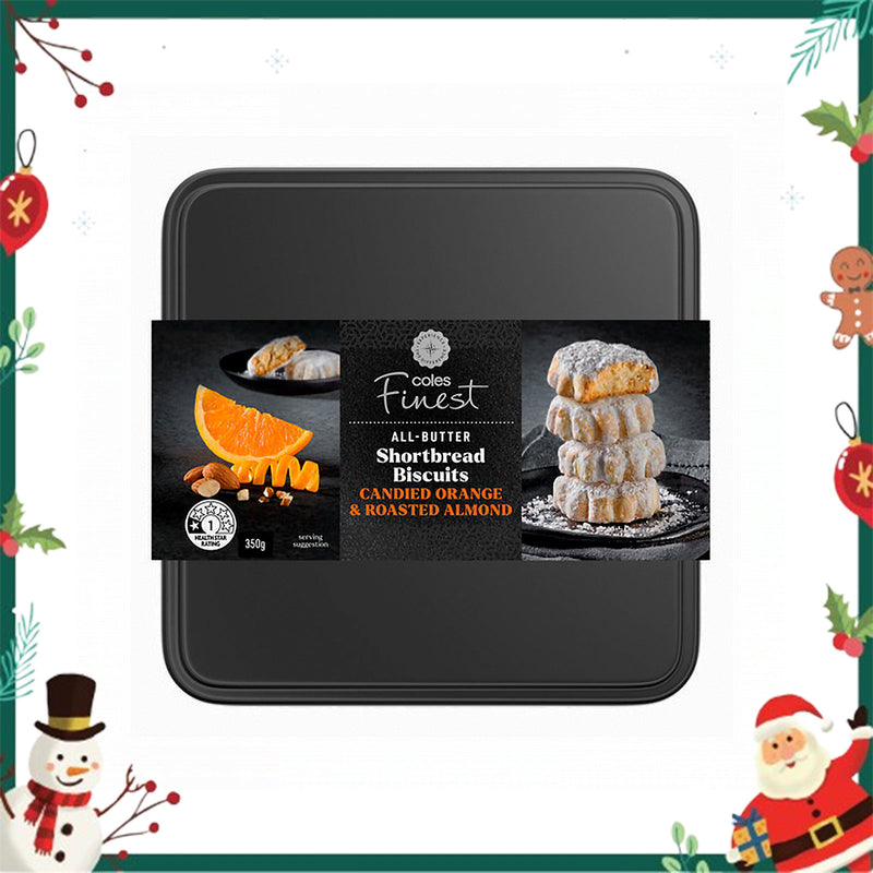 Coles Finest Roasted Almond with Orange Peel Shortbread 350g