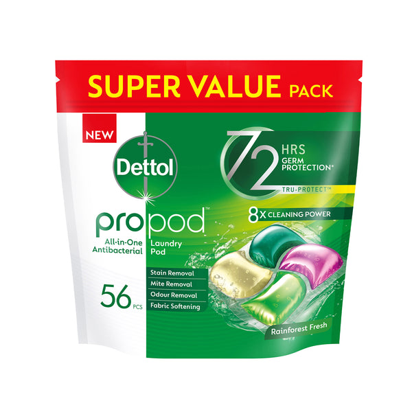 Dettol Laundry Pods Rainforrest Fresh 56pcs/pack Refill