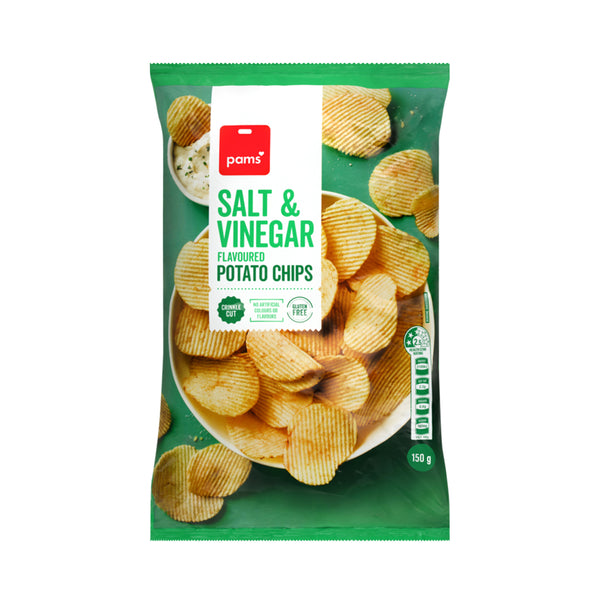 Pams Salt & Vinegar Potato Chips 150g