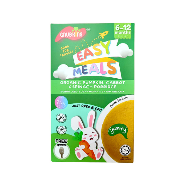 Gnubkins Organic Pumpkin, Carrot & Spinach Baby Porridge 80g