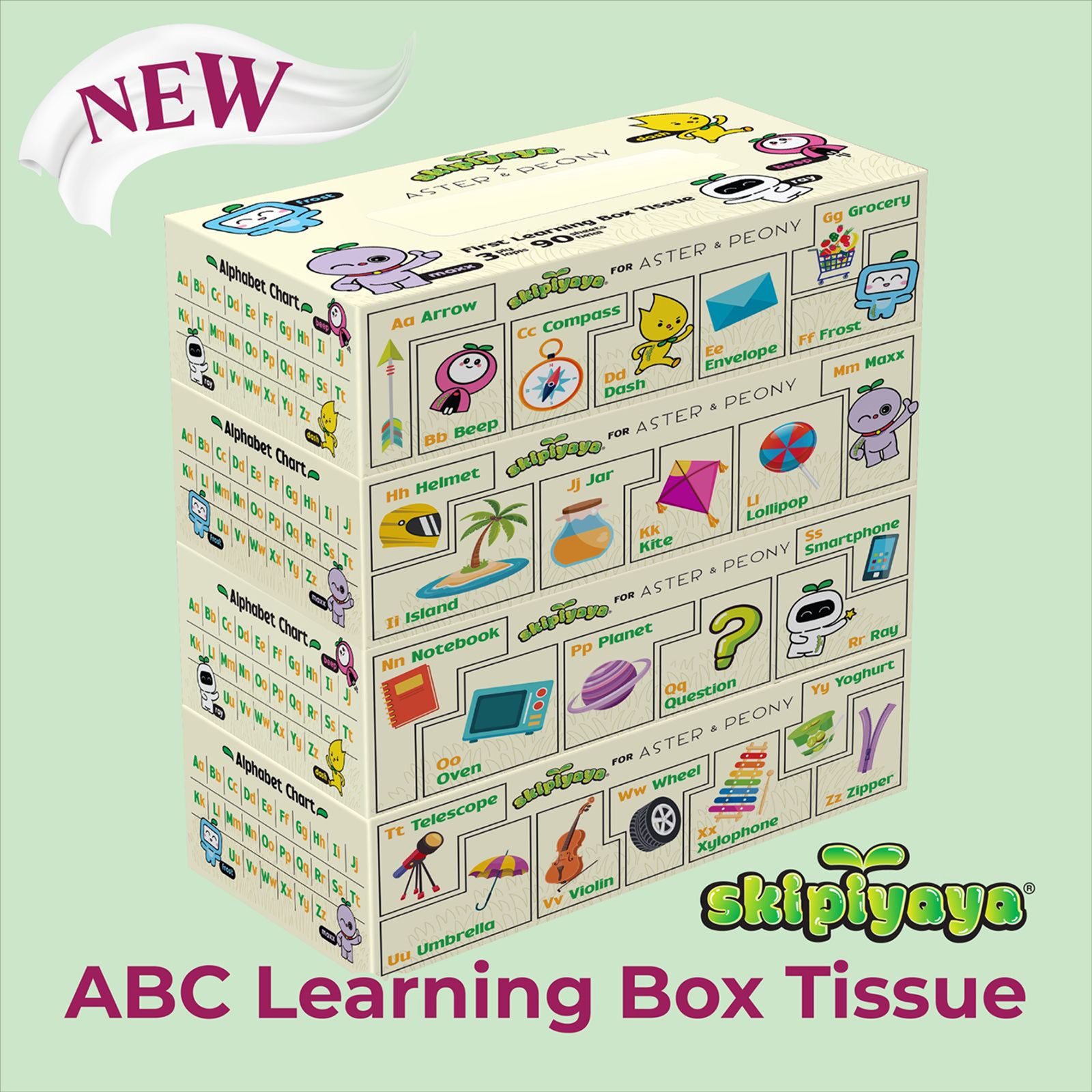 Skipiyaya x Aster & Peony Box Tissue 1pack