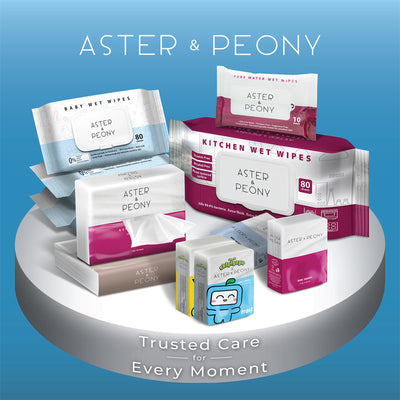 Aster & Peony Pure Water Wet Wipes 10pcs x 3
