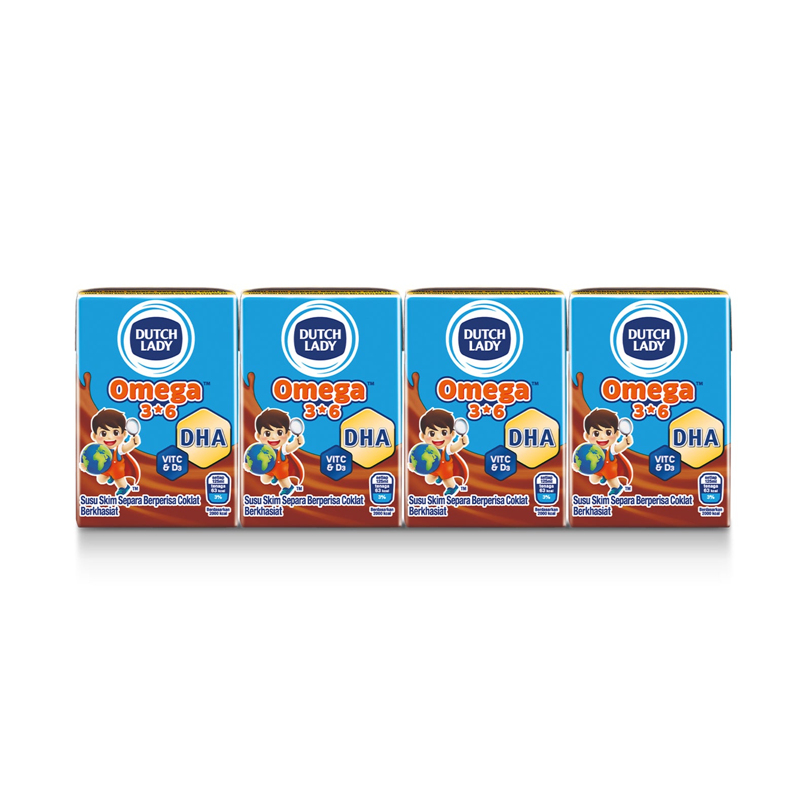 Dutch Lady UHT Omega 3 & 6 Chocolate Milk 125ml x 4