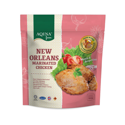 Aqina Frozen New Orleans Skinless Boneless Chicken Breast 500g