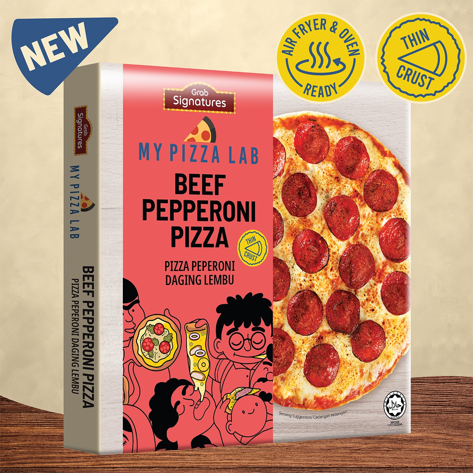 Grab Signature My Pizza Lab Beef Pepperoni Pizza 280g