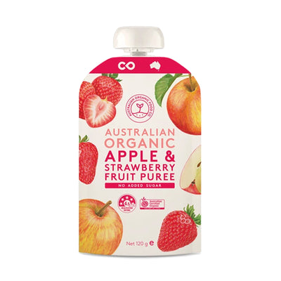 Australian Organic Food Co Apple and Strawberry Fruit Puree 120g