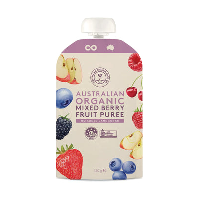 Australian Organic Food Co Mixed Berry Fruit Puree 120g