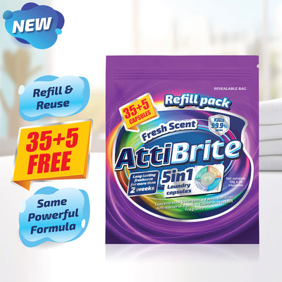 Attibrite Laundry Capsules Fresh Scent Refill 10g x 35
