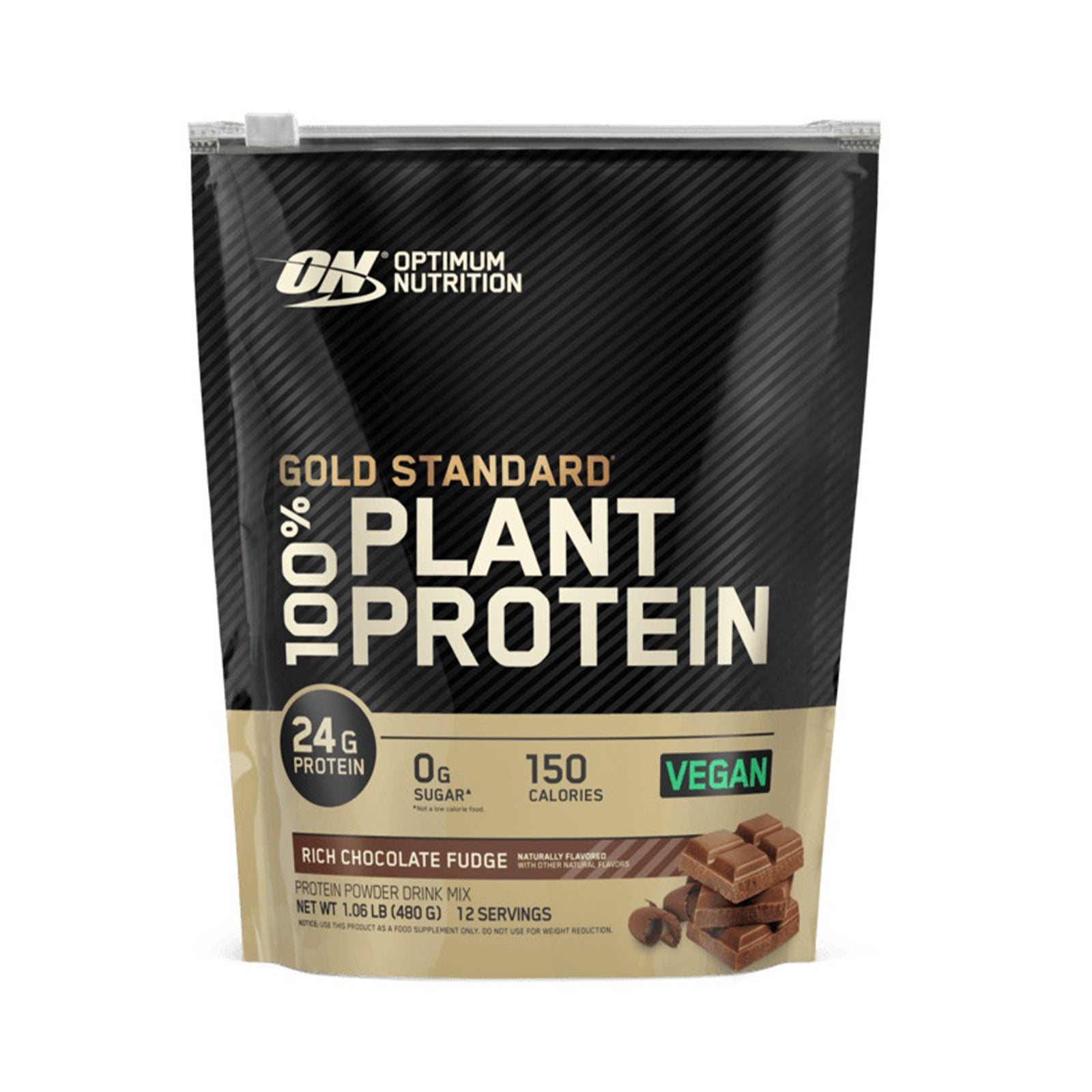 Optimum Nutrition Plant Protein Rich Chocolate Fudge Flavor Powder 480g
