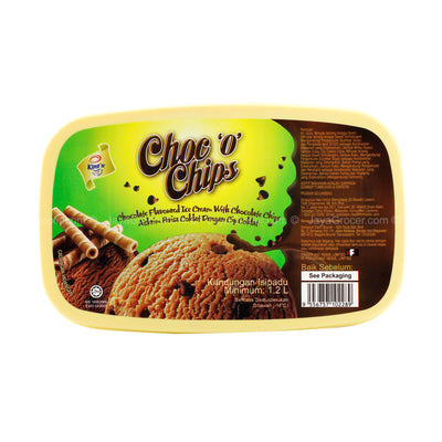 King's Chocolate O Chips Tub Ice Cream 1.2L