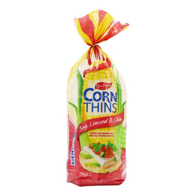 Real Foods Soy and Linseed Corn Thins 150g