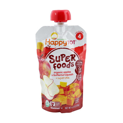 Happy Tot Super Foods Organic Apples, Butternut Squash & Super Chia 120g