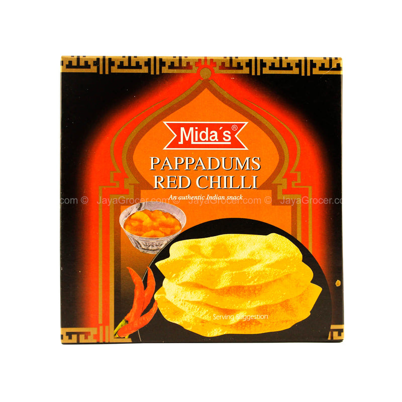 Mida's Pappadums Red Chilli 110g